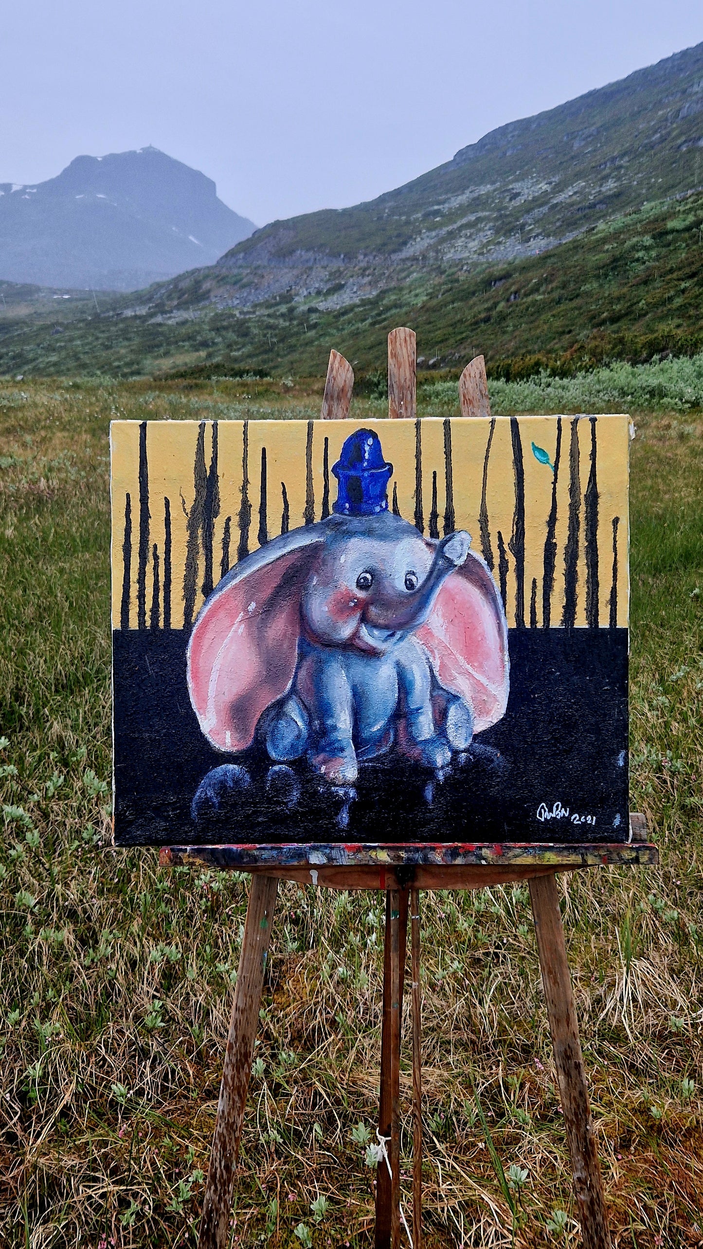 Elephant - lite oljemaleri norsk samtidskunst av Trond Berg-Nilssen